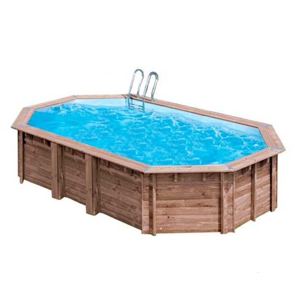 Piscine en bois ovale en kit Macadamia – 632 x 335 cm H 1,30 m – Sunbay GRÉ