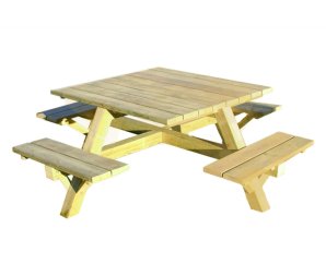 Table de pique-nique en bois Clipper 8 places – Gardival