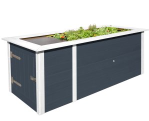 Jardinière surélevée en bois extérieure rangement intégré – 669