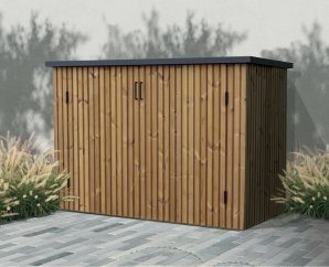 Armoire terrasse en Ayous Thermowood Roma 2 portes – Gardival