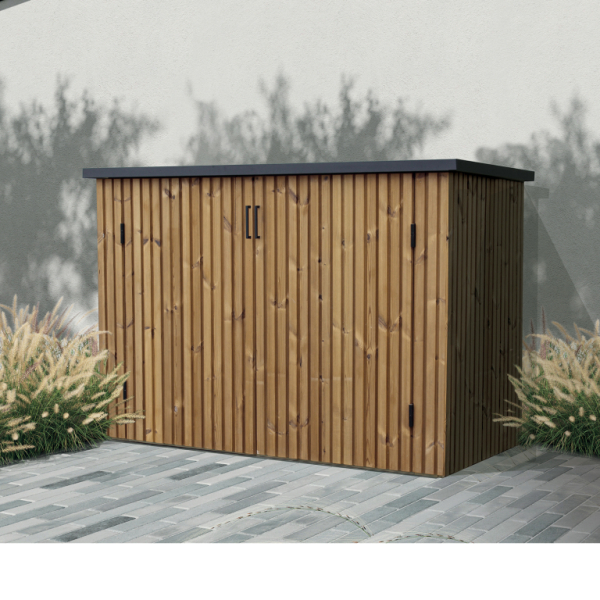 Armoire terrasse en Ayous Thermowood Roma 2 portes – Gardival