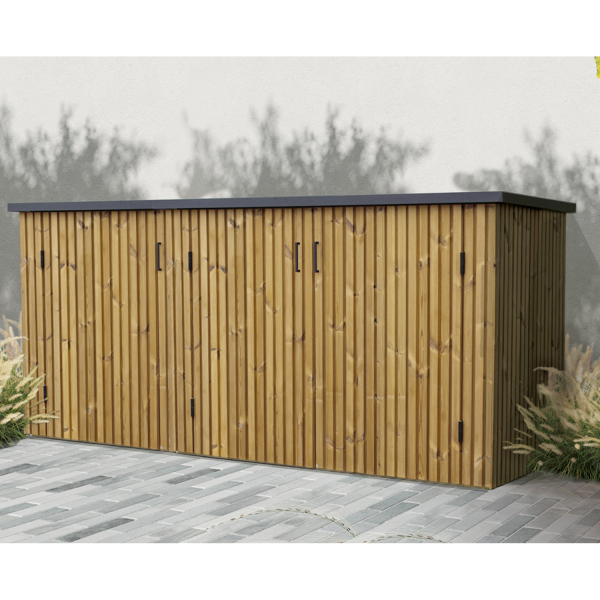 Coffre de jardin en Ayous Thermowood Roma 3 portes – Gardival