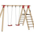 Double balançoire avec portique en bois - Weka