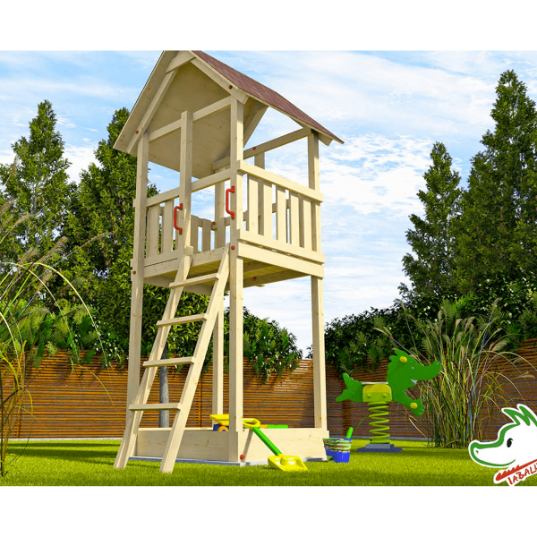 Tour de jeu en bois pour enfant Tabaluga avec bac à sable – Weka