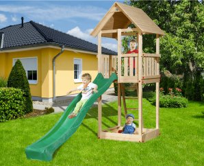 Aire de jeu pour enfant avec toboggan et bac à sable Tabaluga – Weka