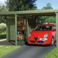 Carport en kit pour voiture avec remise de jardin intégrée -  5,1 x 4,3 m - Weka
