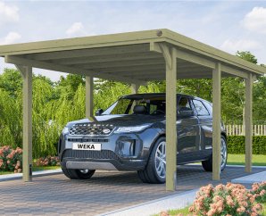 Abri voiture en bois autoportant -  3,2 x 5,1 m - Weka