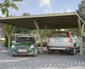 Carport en bois 2 voitures en Y 612 – 5,9 x 6 m -  Weka