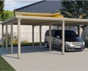 Kit abri double voiture bois -  6 x 6,1 m - Weka