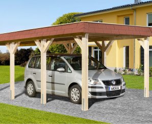 Carport voiture en kit autoportant - 3,3 x 6,3 m - Weka