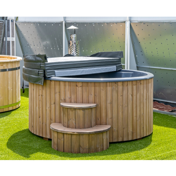 Bain nordique traditionnel à remous en bois thermowood - 6 places - DELUXE