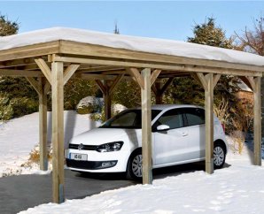 Abri pour voiture en bois autoportant - 3,2 x 6,2 m - Weka