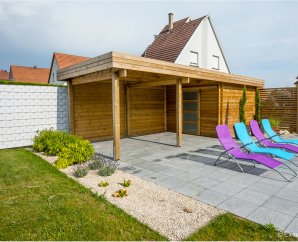 Carport indépendant avec abri de jardin intégré Modern – GARDIVAL