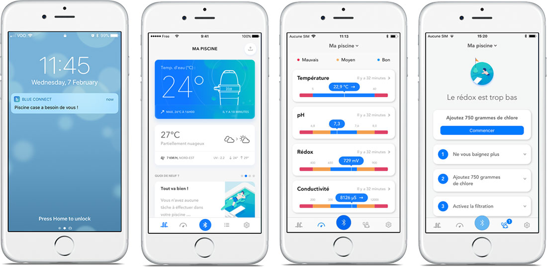 Analyseur d’eau piscine connecté Blue Connect Go