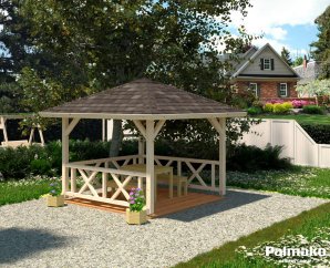 Tonnelle de jardin en bois Betty 386 x 386 cm – Palmako