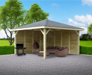 Kiosque de jardin 4,372 x 4,372 m traité – SOLID