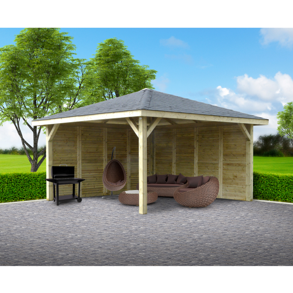 Kiosque de jardin 4,372 x 4,372 m traité – SOLID