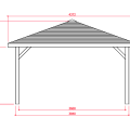Kiosque de jardin 4,372 x 4,372 m traité – SOLID