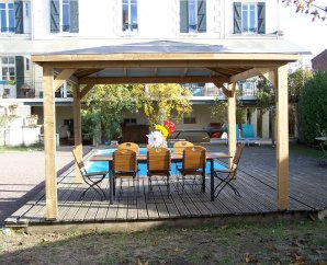 Pergola en bois Blueterm 3,50 x 3,50 m – HABRITA