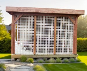 Tonnelle en bois avec panneau treillage 4 x 4 m Ombra – HABRITA