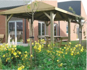 Pavillon de jardin en bois 4,492 x 3,472 m S7715 – SOLID