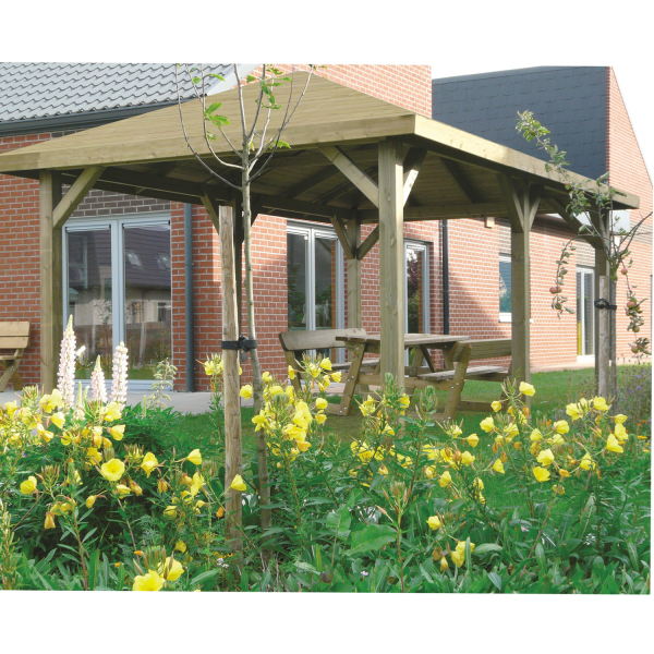 Pavillon de jardin en bois 4,492 x 3,472 m S7715 – SOLID