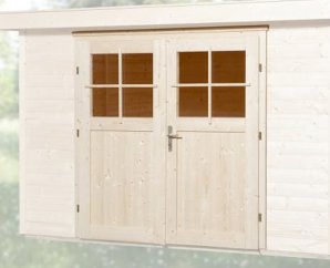 Porte double supplementaire pour abri en madriers 45 mm