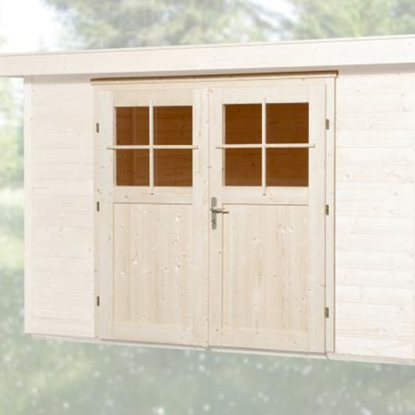 Porte double supplementaire pour abri en madriers 45 mm