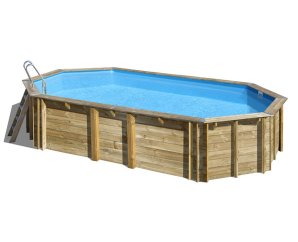 Piscine en bois hors sol ovale Orange 7,55 x 4,56 m H 146 cm – SUNBAY