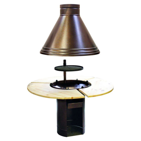 Grill incluant le conduit d'extraction de la table