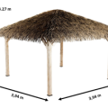 Tonnelle piscine avec toiture paillote 3,94 x 3,94 m – HABRITA