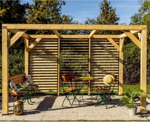 Pergola en bois bioclimatique 3,4 x 3,12 m Veneto – HABRITA