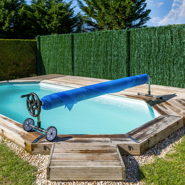 Enrouleur de bâche à bulles pour piscine enterrée 5,50 m