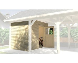 Local technique Weka pour carport lamellé-collé 615 T2,  naturel, 28 mm