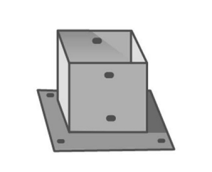 Platine de fixation pour poteaux 12x12 cm
