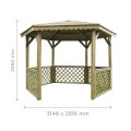 Kiosque pour jardin en bois traité autoclave 3,148 x 2,768 m – SOLID