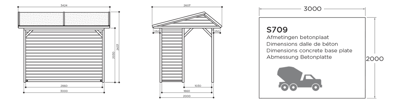 Pavillon de jardin en bois Ronsburg 3,4 x 2,5 m – SOLID