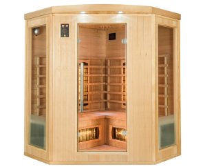 Sauna d'angle infrarouge 3/4 places Apollon Full Spectrum Quartz - France Sauna