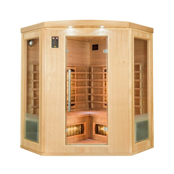 Sauna d'angle infrarouge 3/4 places Apollon Full Spectrum Quartz - France Sauna