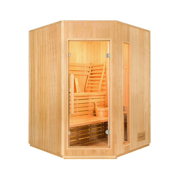 Sauna d'intérieur traditionnel d'angle vapeur ZEN 3-4 places - France Sauna