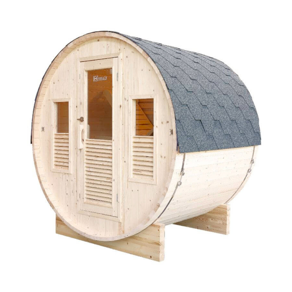 Sauna d'extérieur tonneau traditionnel vapeur Gaïa Bella 3 places - Holl's