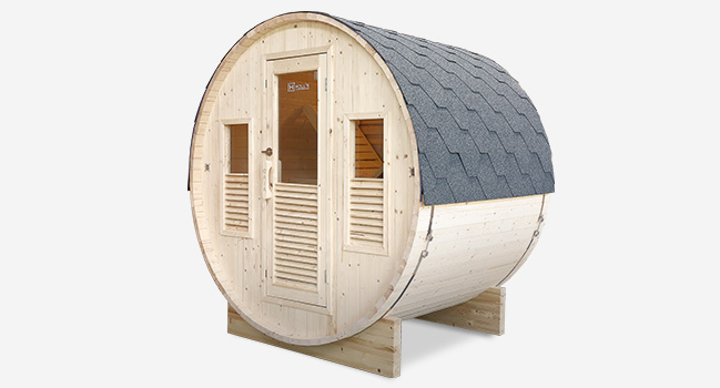 Sauna d'extérieur tonneau traditionnel vapeur Gaïa Bella 3 places - Holl's