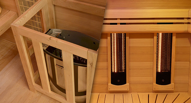 Sauna d'intérieur hybride (traditionnel + infrarouge) Combi 4 places - Holl's