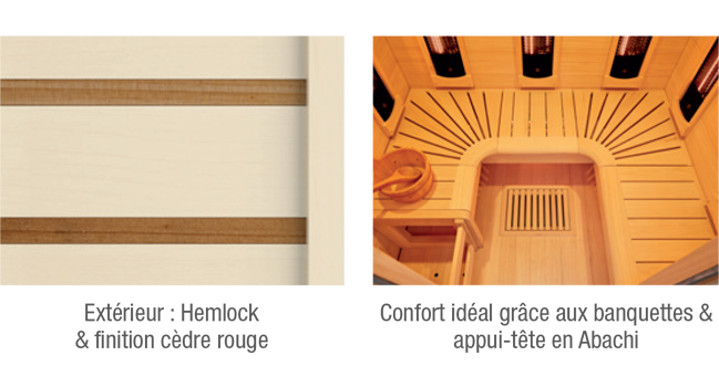 Sauna d'intérieur hybride (traditionnel + infrarouge) Combi 4 places - Holl's