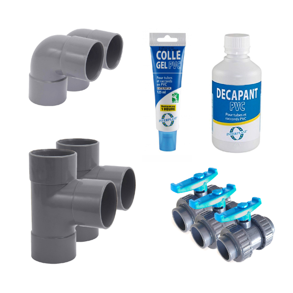 Kit By-Pass raccordement pompe à chaleur pour piscine Ø50 mm 