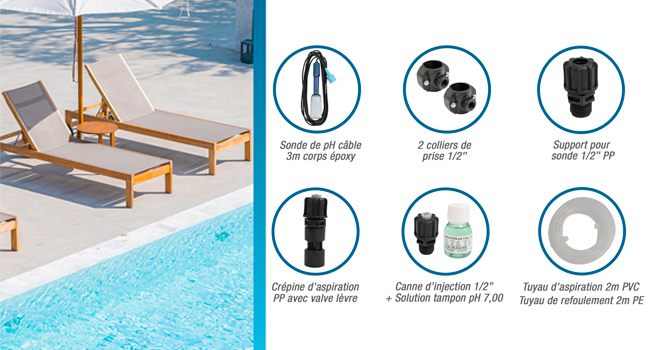Régulateur / Pompe doseuse pH automatique pour traitement piscine Poolex