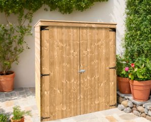 Armoire de jardin en bois MODERN | 90 x 183 cm | Bois autoclave | 12 mm d'épaisseur