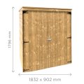Armoire de jardin en bois MODERN | 90 x 183 cm | Bois autoclave | 12 mm d'épaisseur