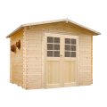 Abri de jardin en bois AMBERG | 298 x 248 cm | Bois brut | 19 mm d'épaisseur