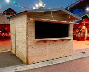 Kiosque commercial en bois PECQ | 298 x 238 cm | Bois autoclave | 12 mm d'épaisseur